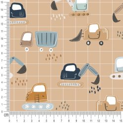 Pretty Fabrics Diggers Cotton Canvas Fabrics Textile Wholesale 250g/m2