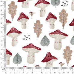 Pretty Fabrics Mushrooms Cotton Loopback French Terry Fabrics Textile Wholesale 300g/m2